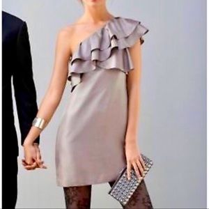 BANANA REPUBLIC Silk Ruffled One Shoulder Dress